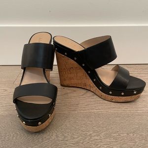 Black Studded Aldo Wedges